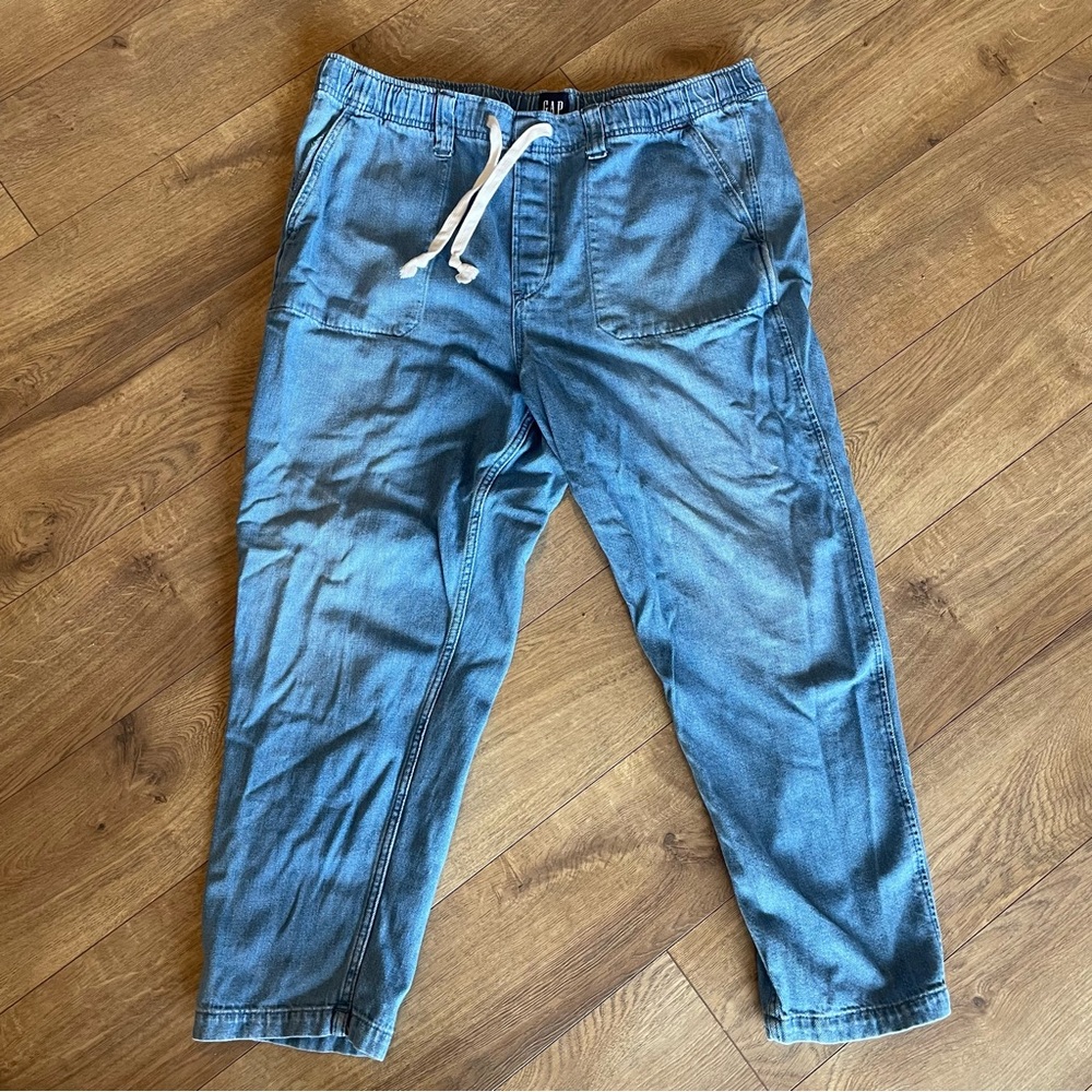 Gap loose elastic jeans with adjustable drawstring waist XL